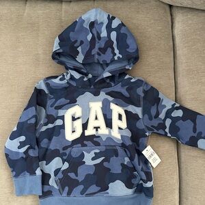 GAP Kids Navy and Sky Blue Camouflage Hoodie